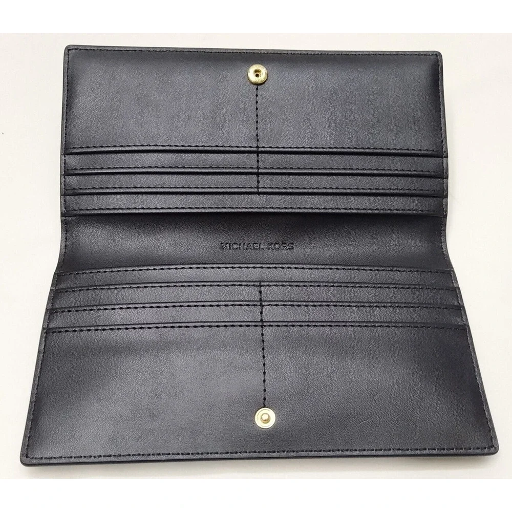 Michael Kors Black Pebbled Leather Credit Card Bifold Wallet - NWT $298